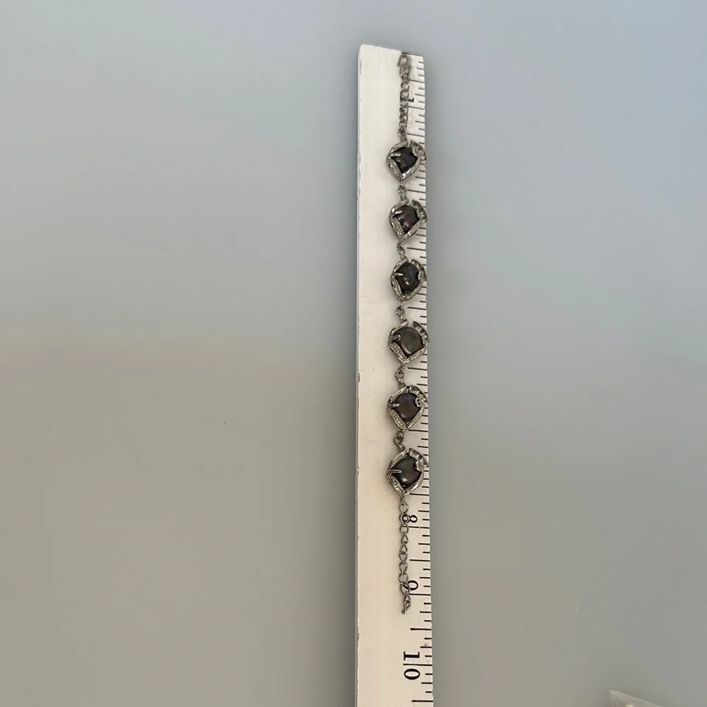 18k Gold Silver and Black Pearls Bracelet​